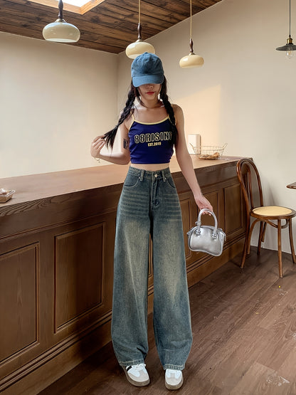 RetroVale Wide-Leg Jeans – High-Waisted Vintage Denim with Boot Cut Fit