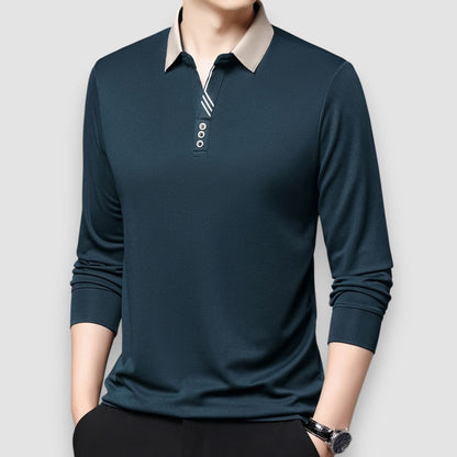 Meridian Long Sleeve Polo™ — Tailored Softness for Sharp Style