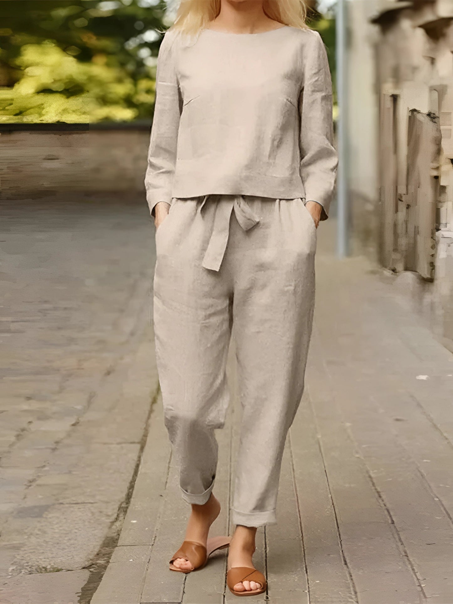 Serinella Linen Jumpsuit Set™ — Breezy Elegance, All Day Wear