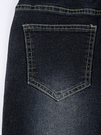 Low-Rise Wide Leg Jeans – Stylish Bootcut Denim with Stacked Hem