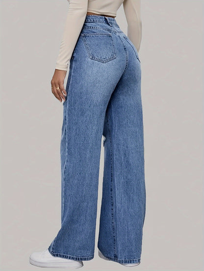 TrendFlex Jeans – High-Waist Wide-Leg Denim with Bold Graphic Prints