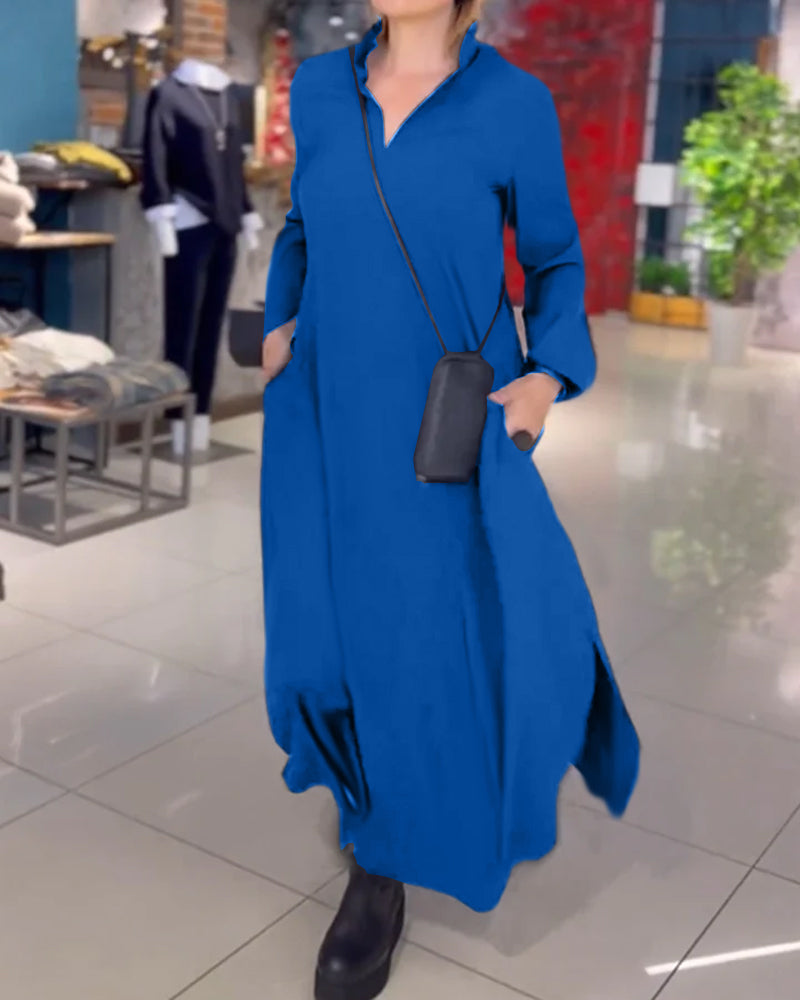 Long Sleeve Loose Fit Maxi Dress™ — Effortless Comfort, All-Season Style