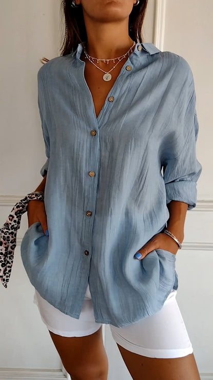 VelaMist™ Pleated Blouse — Flattering Fit, All-Day Comfort
