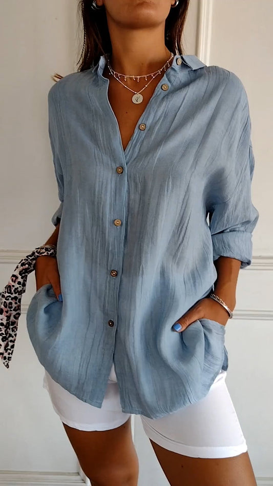 VelaMist™ Pleated Blouse — Flattering Fit, All-Day Comfort
