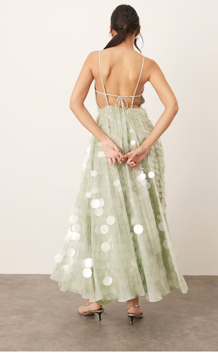 Seafoam Green Sequin Midi Dress™ — Illuminate Your Every Step