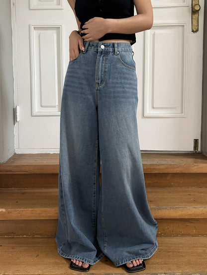 High Waisted Wide Leg Jeans – Vintage-Inspired Denim with Ultra-Loose Fit