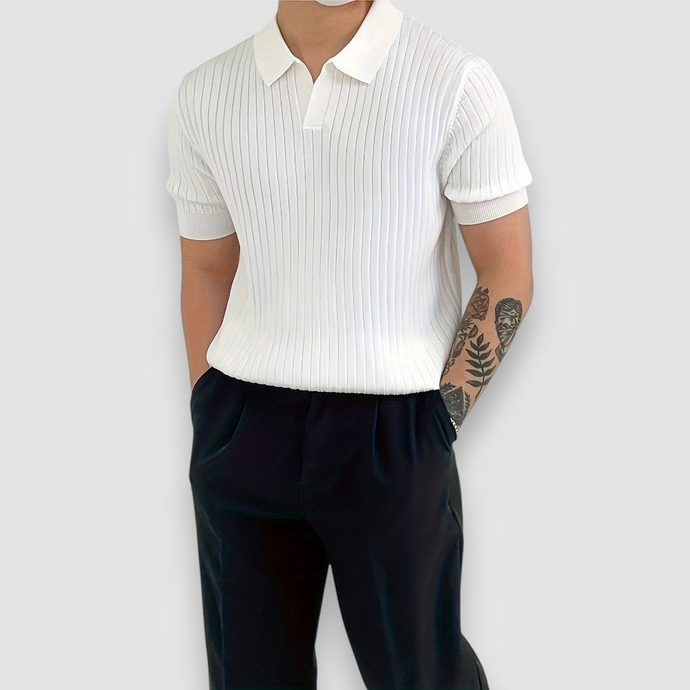 ArdenVale™ Ribbed Polo — Sleek Comfort, Tailored to Move