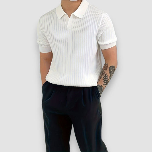 ArdenVale™ Ribbed Polo — Sleek Comfort, Tailored to Move