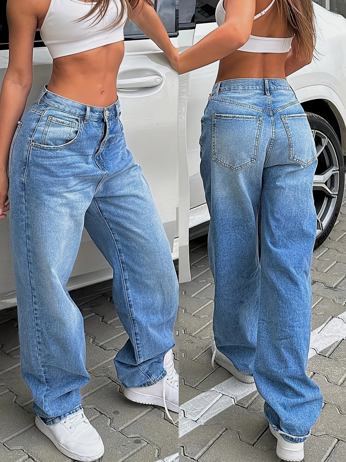 RetroWeave Vintage Jeans – Loose Fit Light-Wash Denim for Streetwear Style