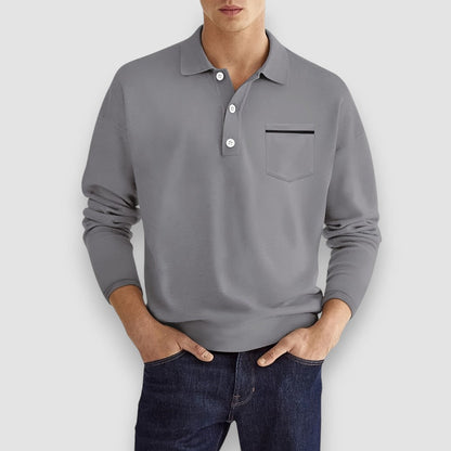 MarenStretch™ Long Sleeve Polo — Sleek Comfort, Effortless Style