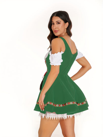 VintageGreen Dirndl Dress – Classic Bavarian Oktoberfest Dress with Flattering Fit