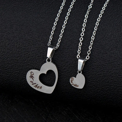 2PCS Gift for Mom Hollow Love Pendant Necklace™ — Radiant Symbols of Eternal Bond