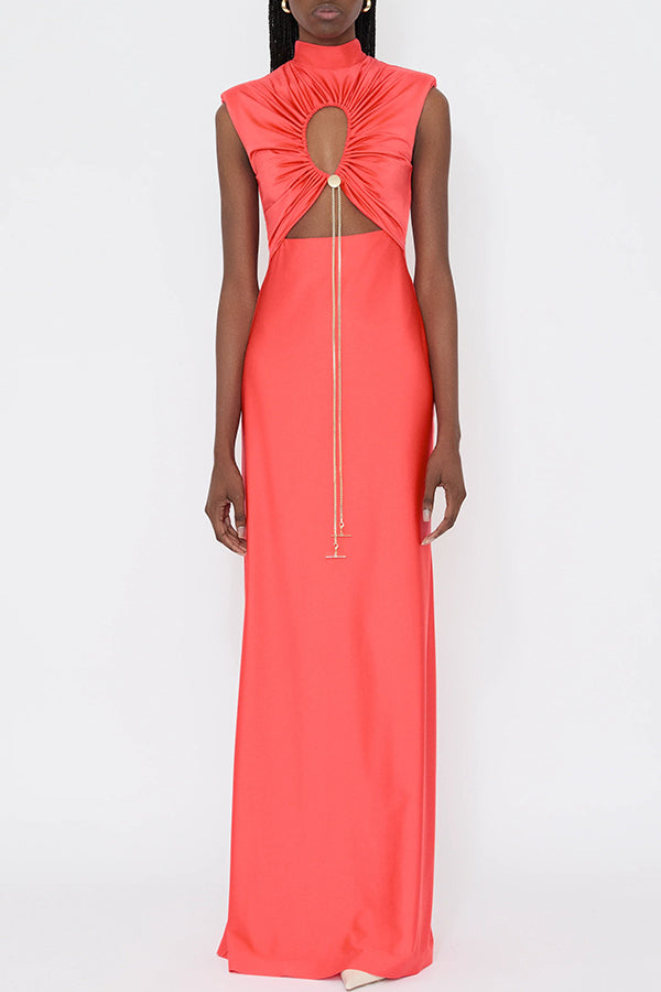 High Neck Ankle-Length Dress™ — Effortless Graceful Silhouette