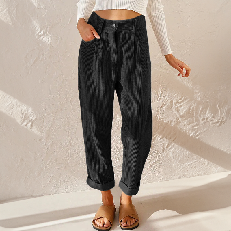 ArdenGrey™ High-Waist Corduroy Pants — Sculpted Comfort, Timeless Style