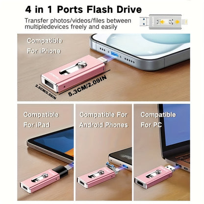 256GB Flash Drive Intended for iPhone, 128GB 64GB 32GB Memory Stick Storage Files Photos Videos Backup, Compatible with iPhone iPad Android PC, Plug and Play, Data Backup, Photo Storage, Sleek Memory Stick, Portable Drive, Efficient Performance, Sturdy Co