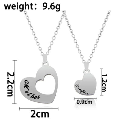 2PCS Gift for Mom Hollow Love Pendant Necklace™ — Radiant Symbols of Eternal Bond