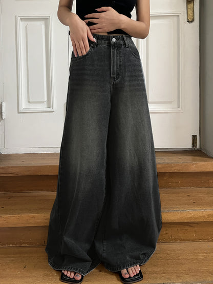 High Waisted Wide Leg Jeans – Vintage-Inspired Denim with Ultra-Loose Fit