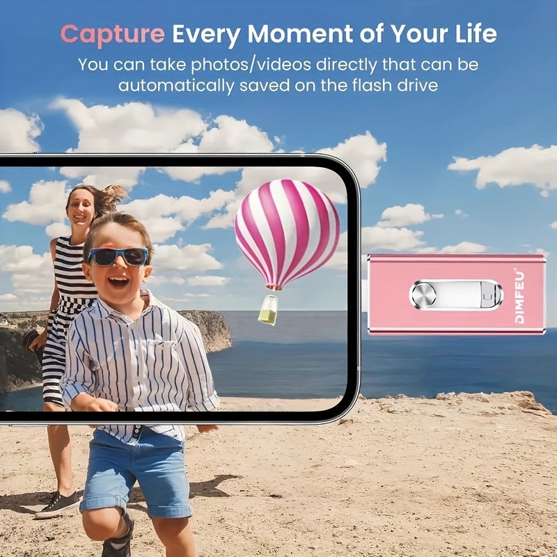 256GB Flash Drive Intended for iPhone, 128GB 64GB 32GB Memory Stick Storage Files Photos Videos Backup, Compatible with iPhone iPad Android PC, Plug and Play, Data Backup, Photo Storage, Sleek Memory Stick, Portable Drive, Efficient Performance, Sturdy Co