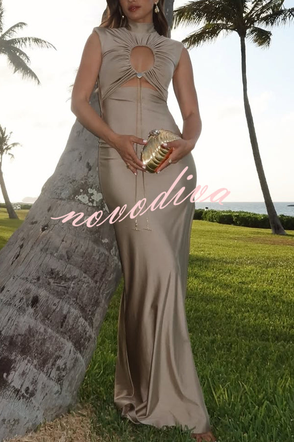 High Neck Ankle-Length Dress™ — Effortless Graceful Silhouette