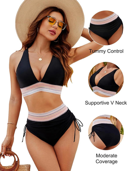 IslaCove™ Crochet Halter Bikini Set — Curve-Hugging Summer Confidence