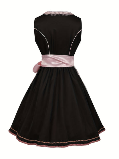 RosaMira Dirndl Dress – Floral Embroidered Oktoberfest Dress with Lace Trim