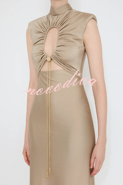 High Neck Ankle-Length Dress™ — Effortless Graceful Silhouette