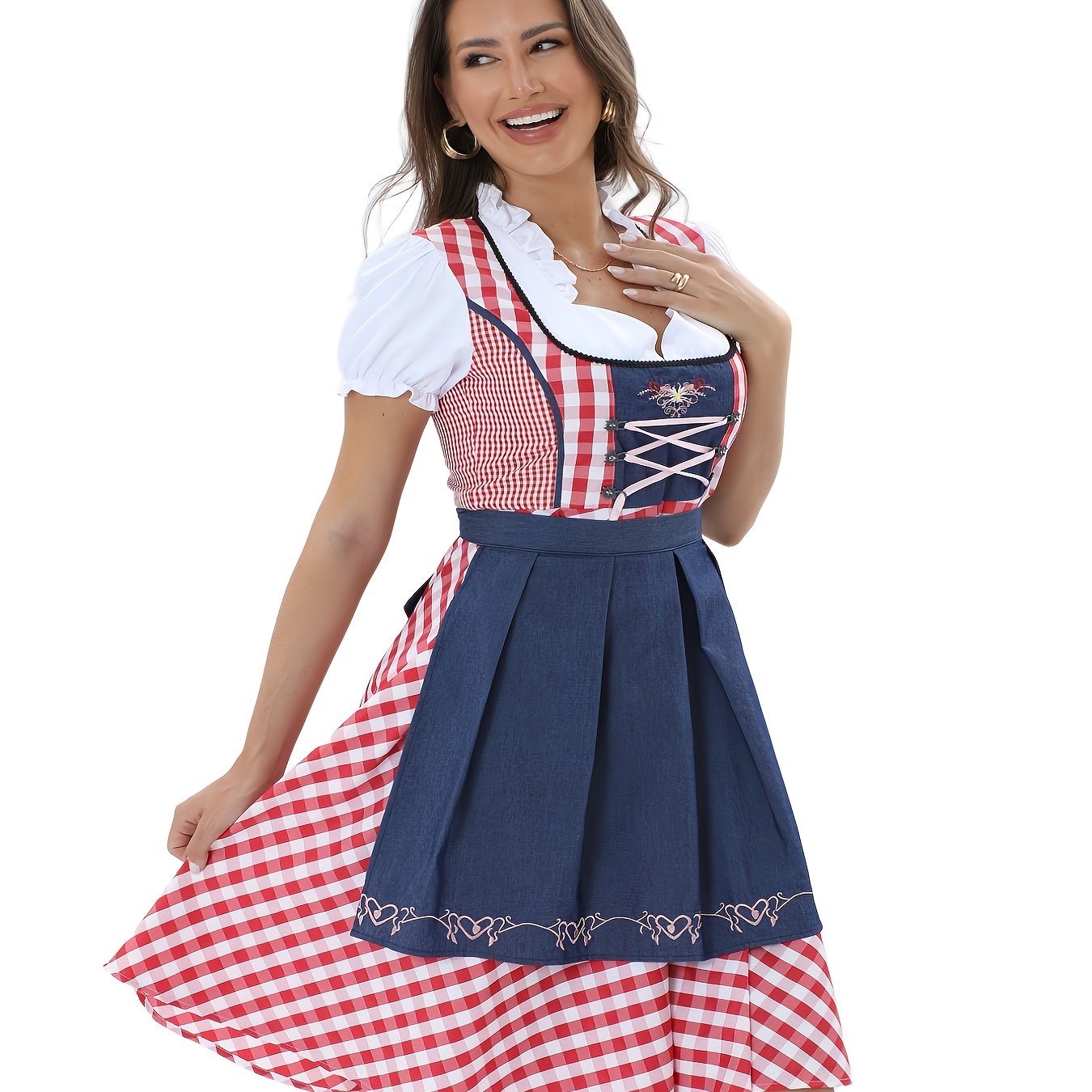 AlpineLuxe Dirndl – Elegant Fit and Flare Bavarian Dress for Oktoberfest
