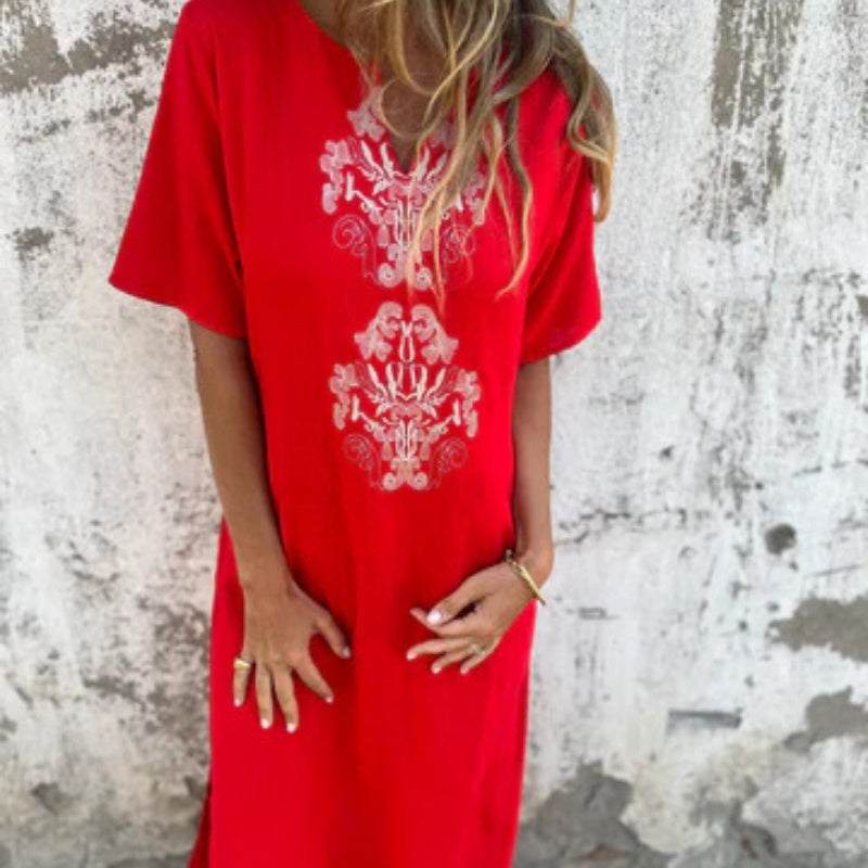 Signature V-Neck Dress™ — Breezy Elegance, Flattering Fit