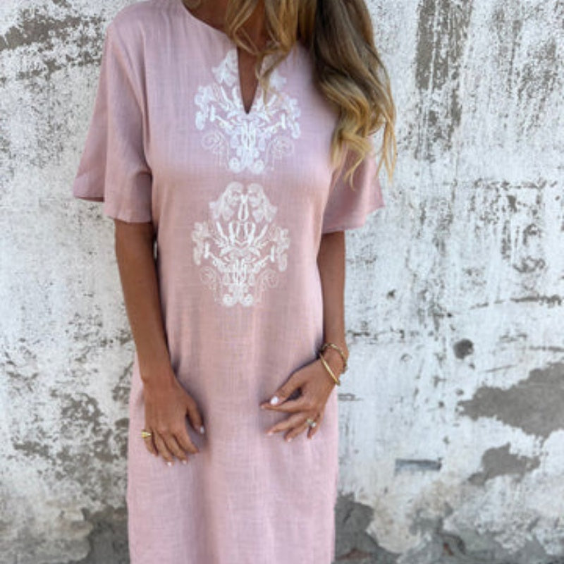 Signature V-Neck Dress™ — Breezy Elegance, Flattering Fit