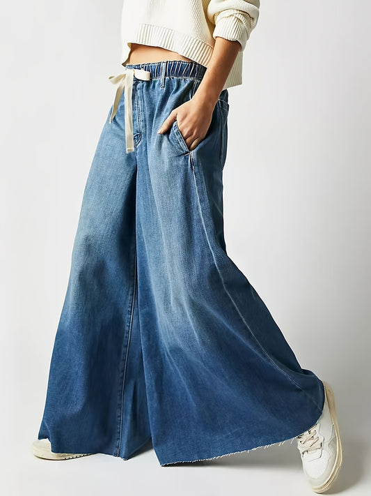 BlueHavenJeans – High-Waist Wide-Leg Denim Jeans with Soft Breathable Fabric