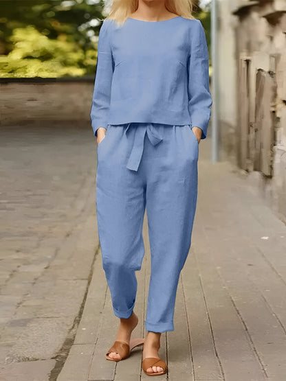 Serinella Linen Jumpsuit Set™ — Breezy Elegance, All Day Wear