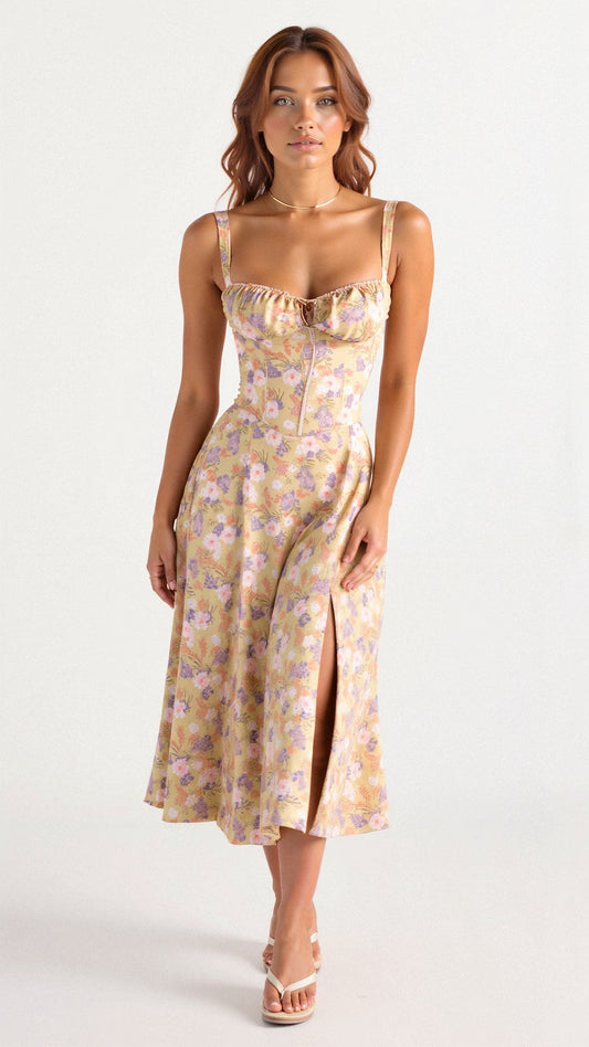 SoveaFrame™ Waist Dress — Sculpted Elegance Meets Summer Breeze