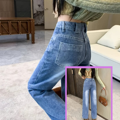 RetroVale Wide-Leg Jeans – High-Waisted Vintage Denim with Boot Cut Fit