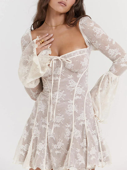AlessinaSilk™ Lace Dress — Sculpted Elegance in Soft Lace