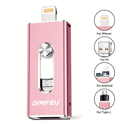 256GB Flash Drive Intended for iPhone, 128GB 64GB 32GB Memory Stick Storage Files Photos Videos Backup, Compatible with iPhone iPad Android PC, Plug and Play, Data Backup, Photo Storage, Sleek Memory Stick, Portable Drive, Efficient Performance, Sturdy Co