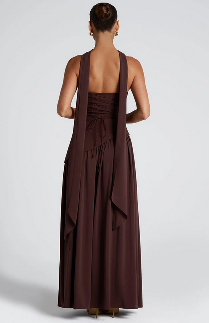 Elysié Off-Shoulder Maxi Dress™ — Sculpted Elegance, Featherlight Comfort