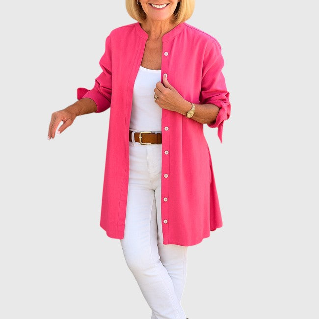 LuxeraEase™ Long Summer Shirt — Breezy Comfort, Effortless Style