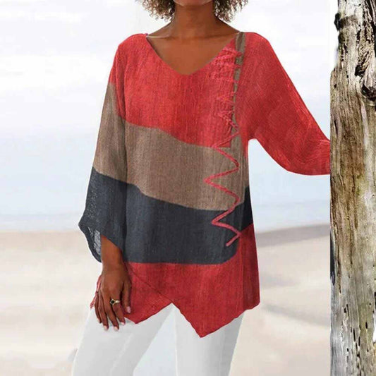 Aveline™ Blouse — Flattering Fit, Bold Color Block