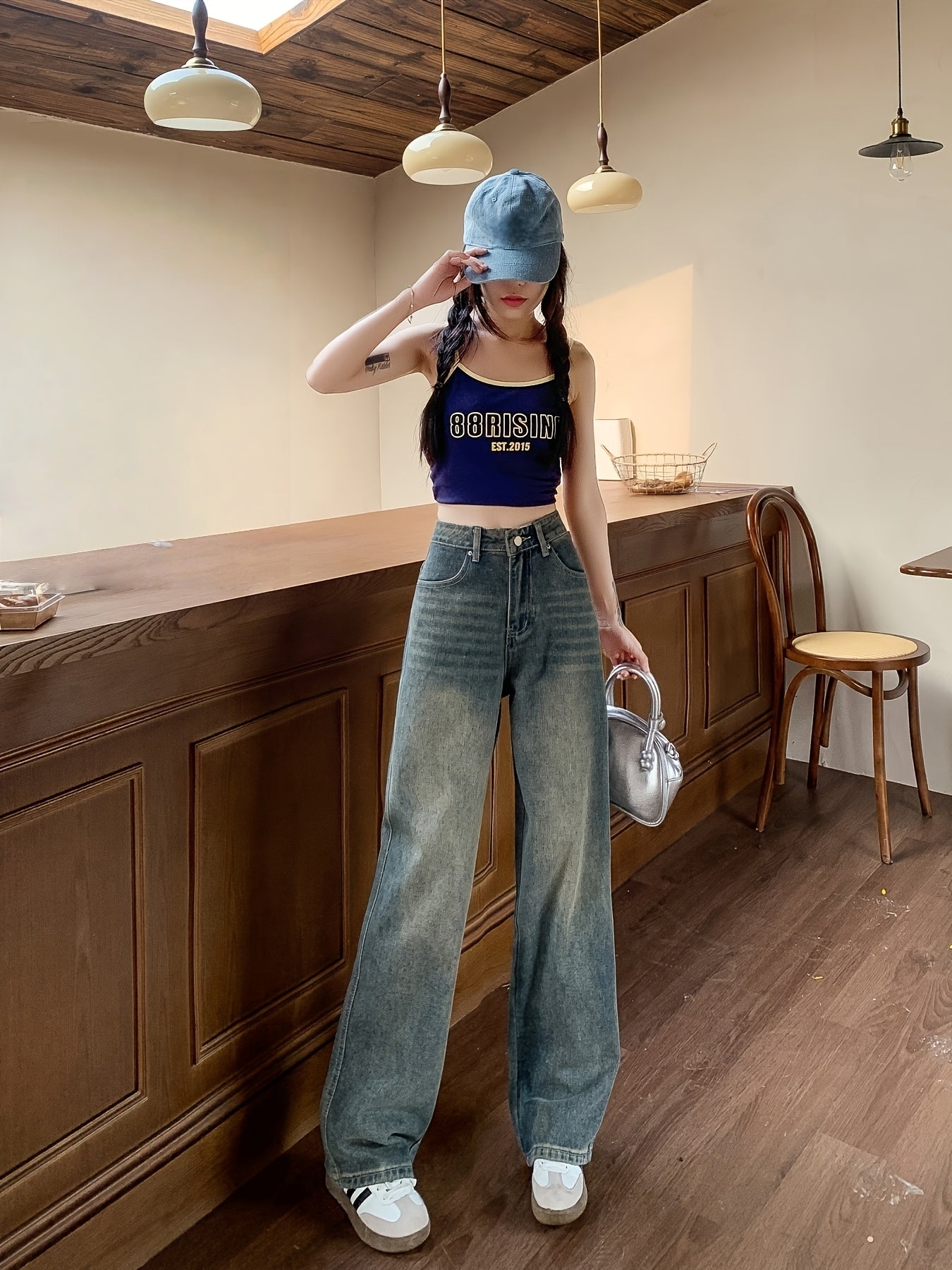 RetroVale Wide-Leg Jeans – High-Waisted Vintage Denim with Boot Cut Fit