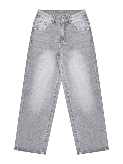 RetroWeave Vintage Jeans – Loose Fit Light-Wash Denim for Streetwear Style