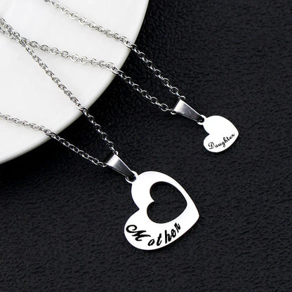2PCS Gift for Mom Hollow Love Pendant Necklace™ — Radiant Symbols of Eternal Bond