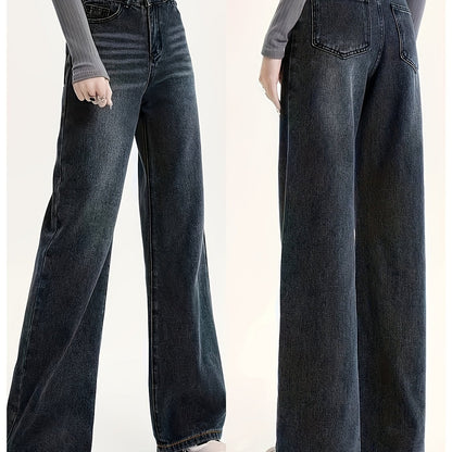 RetroFlex Wide-Leg Black Jeans – High-Rise Vintage Denim for All-Day Comfort
