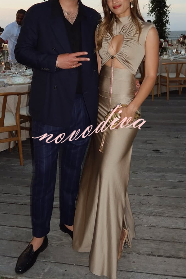 High Neck Ankle-Length Dress™ — Effortless Graceful Silhouette