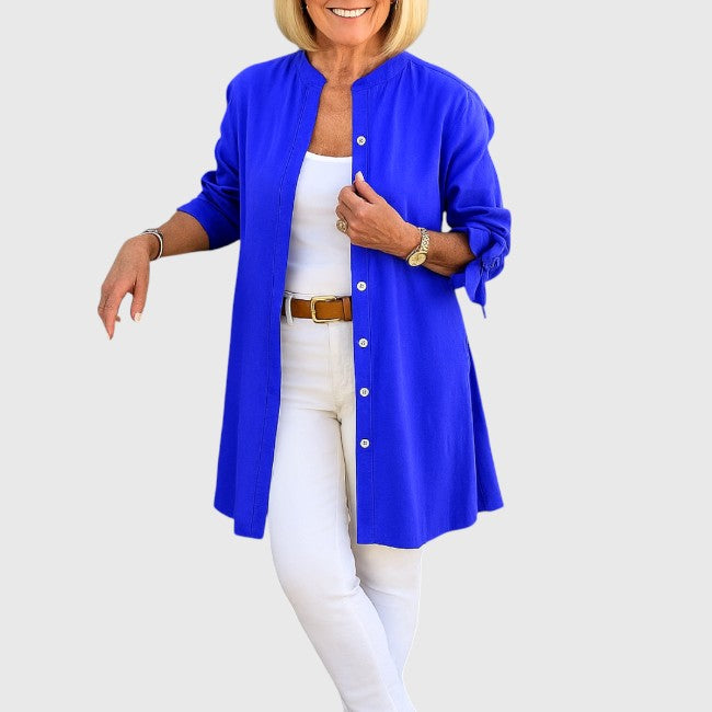 LuxeraEase™ Long Summer Shirt — Breezy Comfort, Effortless Style