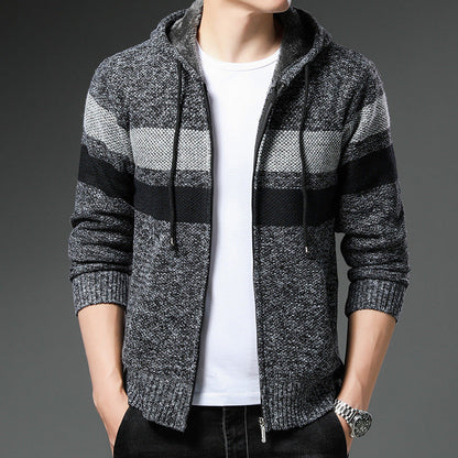 Sherpa-Lined Knit Hoodie™ — Cozy Comfort with Sleek Layering