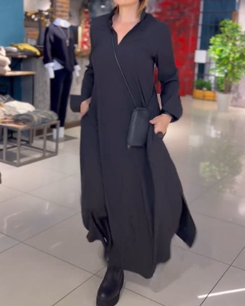 Long Sleeve Loose Fit Maxi Dress™ — Effortless Comfort, All-Season Style