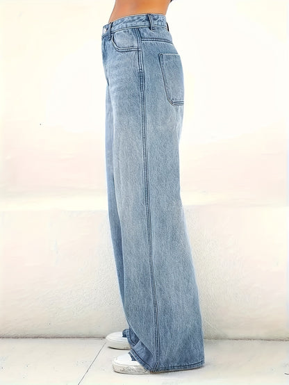 Women's Relaxed Wide-Leg Denim Jeans – High-Rise, Ultra-Soft Casual Denim