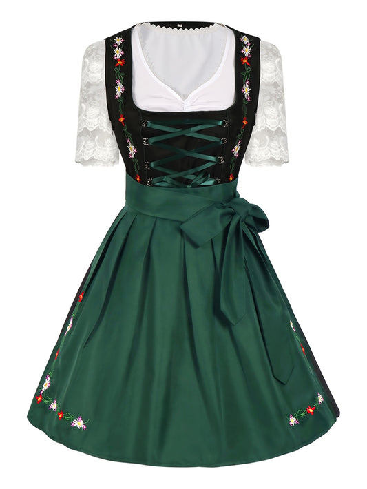 DirndlLuxe Classic Vintage Dirndl Dress – Traditional Bavarian Embroidered Costume