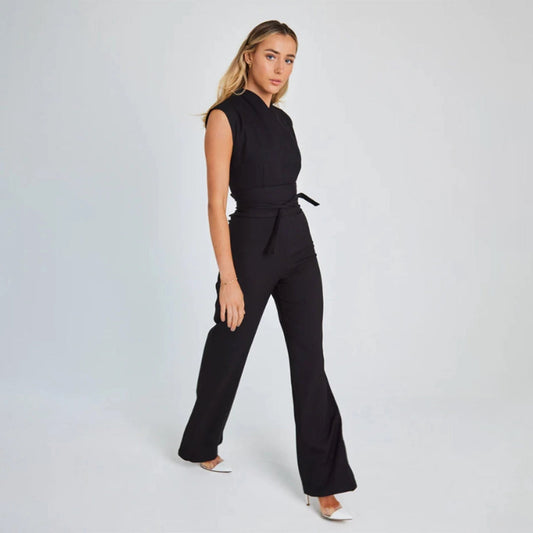 ArdenRise™ Sleeveless Belted Jumpsuit — Flattering Curves, Timeless Style