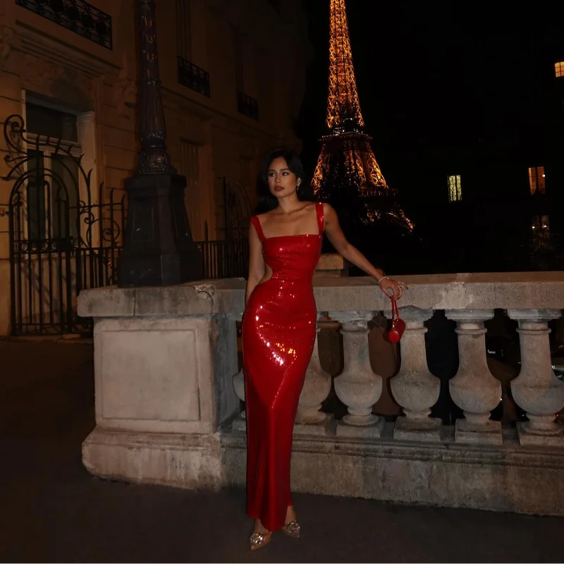 LioraGlint™ Maxi Dress — Sculpted Shine, Effortless Elegance